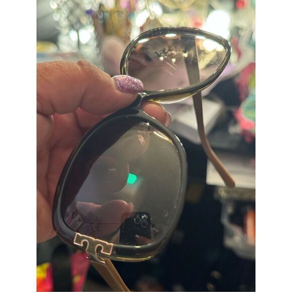 Tory burch Eleanor oversized square sunglasses ty7022 tan black gold - Picture 12 of 13